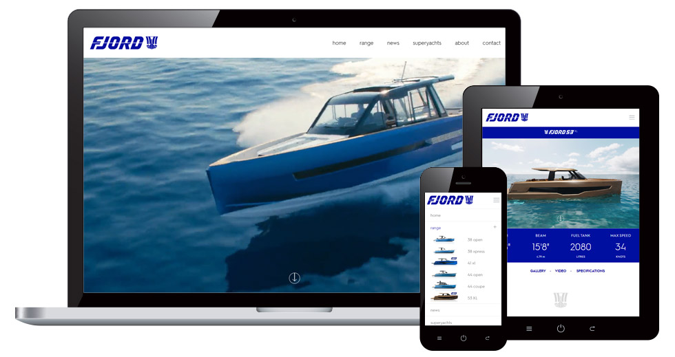 Custom high-end boat website design