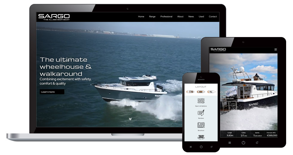 Website design for wheelhouse & walkaround boat brand